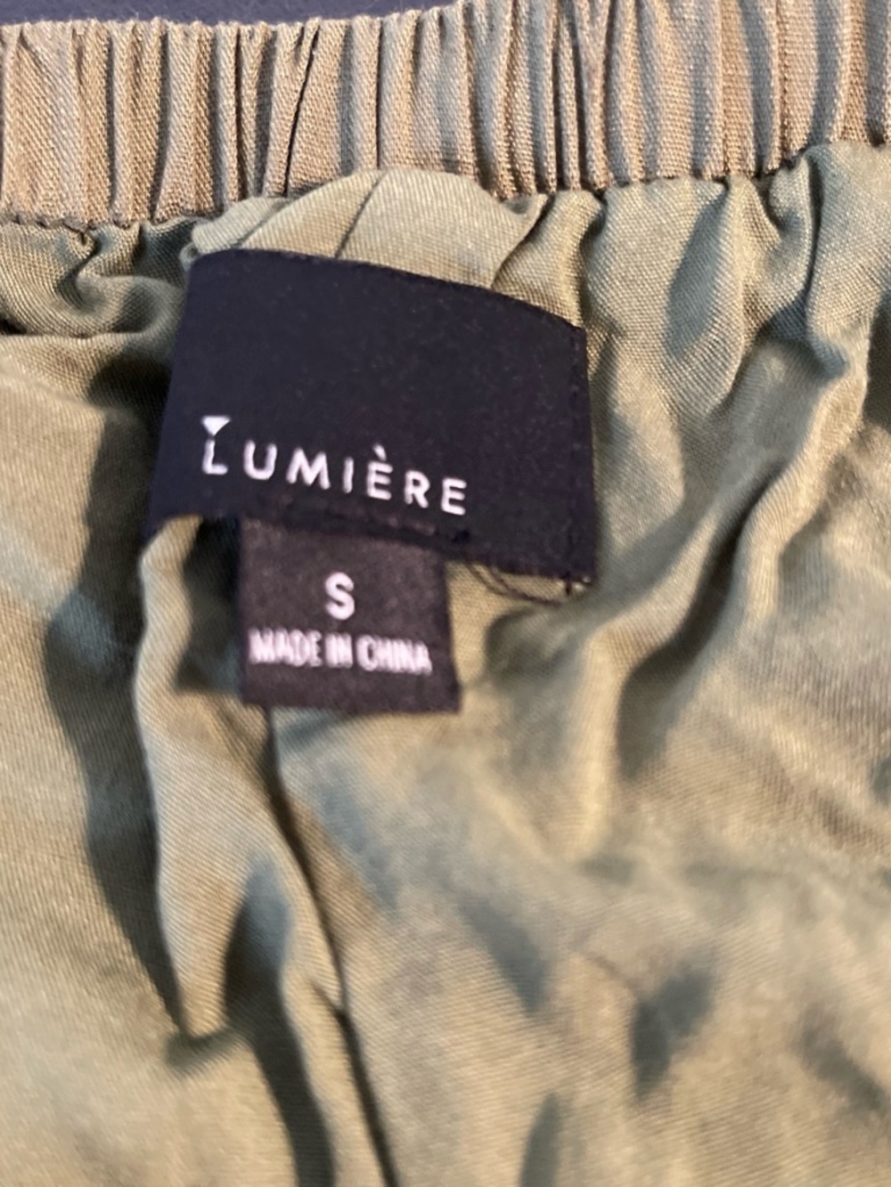 Women’s Olive Green Elastic Waist Pants